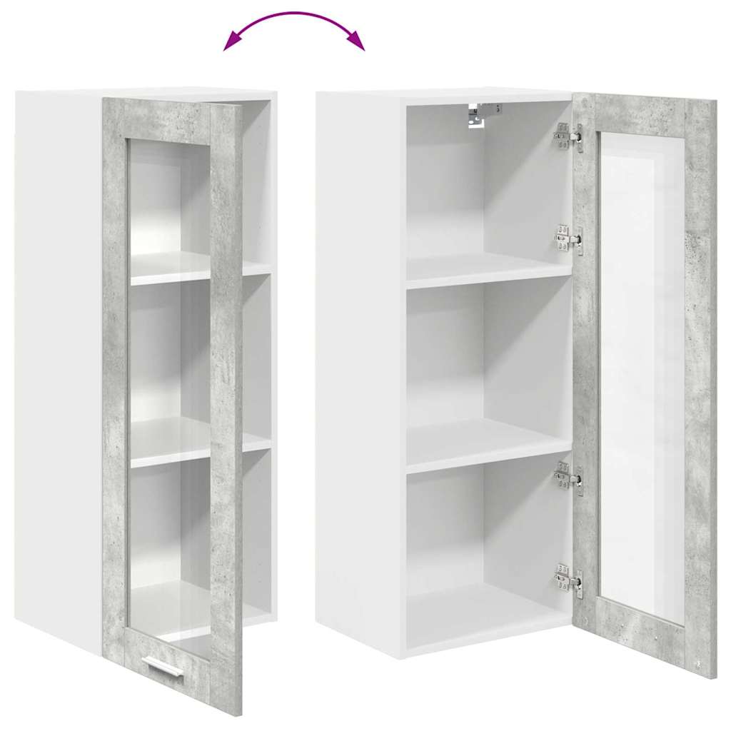 Hängeschrank mit Tür Beton Grau 40 x 31 x 100 cm Holzwerkstoff