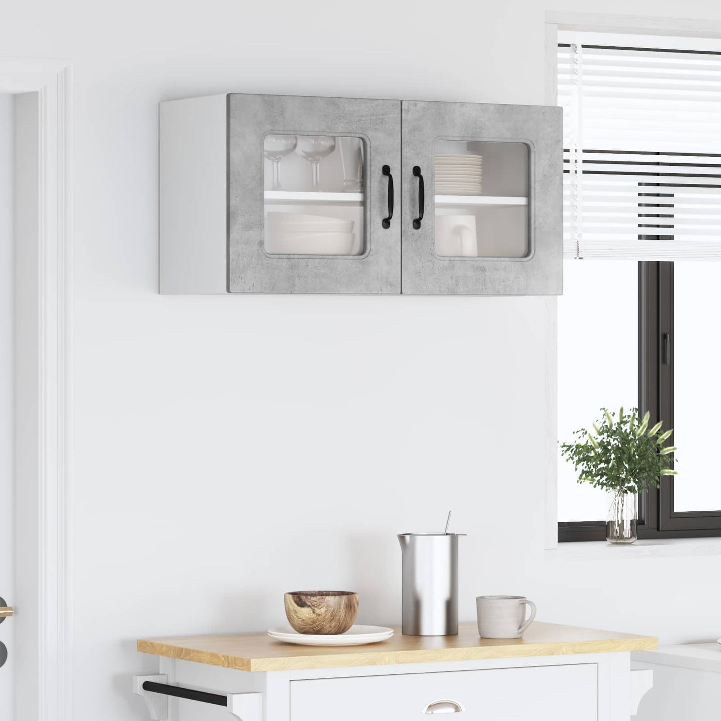 Küchenschrank Kalmar Beton Grau 80 x 31 x 40 cm Holzwerkstoff