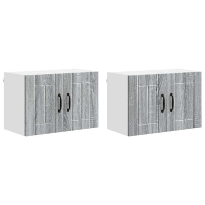 Küchenwandschränke mit Tür 2 pcs Graues Sonoma 60 x 31 x 40 cm