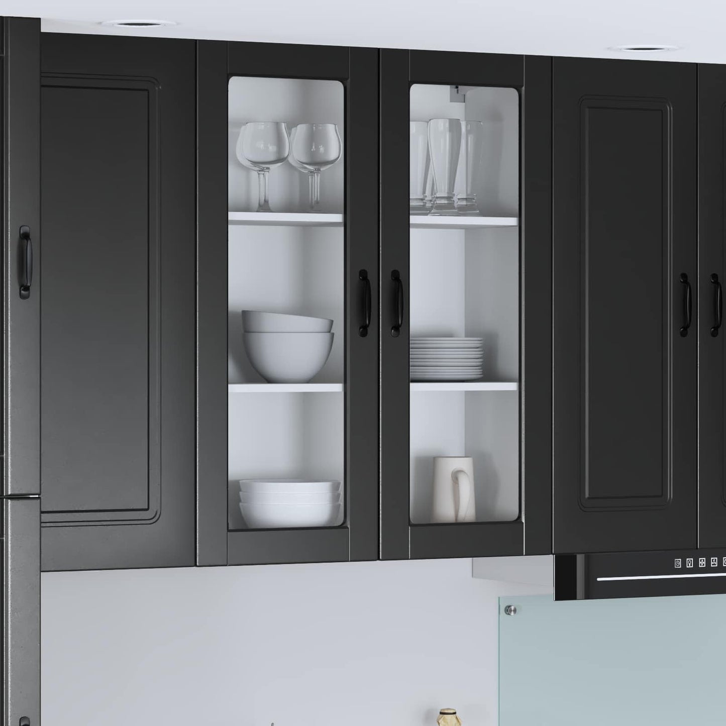 Küchenwandschrank Schwarz 80 x 31 x 100 cm Holzwerkstoff