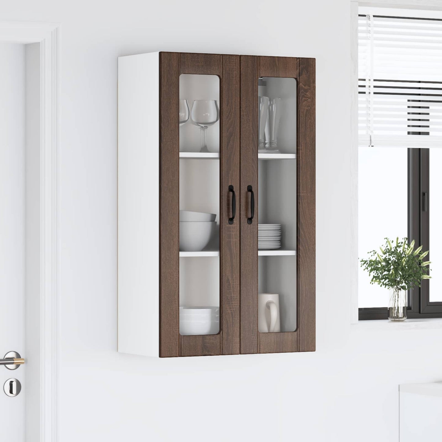 Küchenwandschrank mit Tür Braun Eichen-Optik 60 x 31 x 100 cm