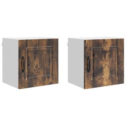 Küchenschrank mit Regal 2 pcs Geräucherte Eiche 40 x 31 x 40 cm