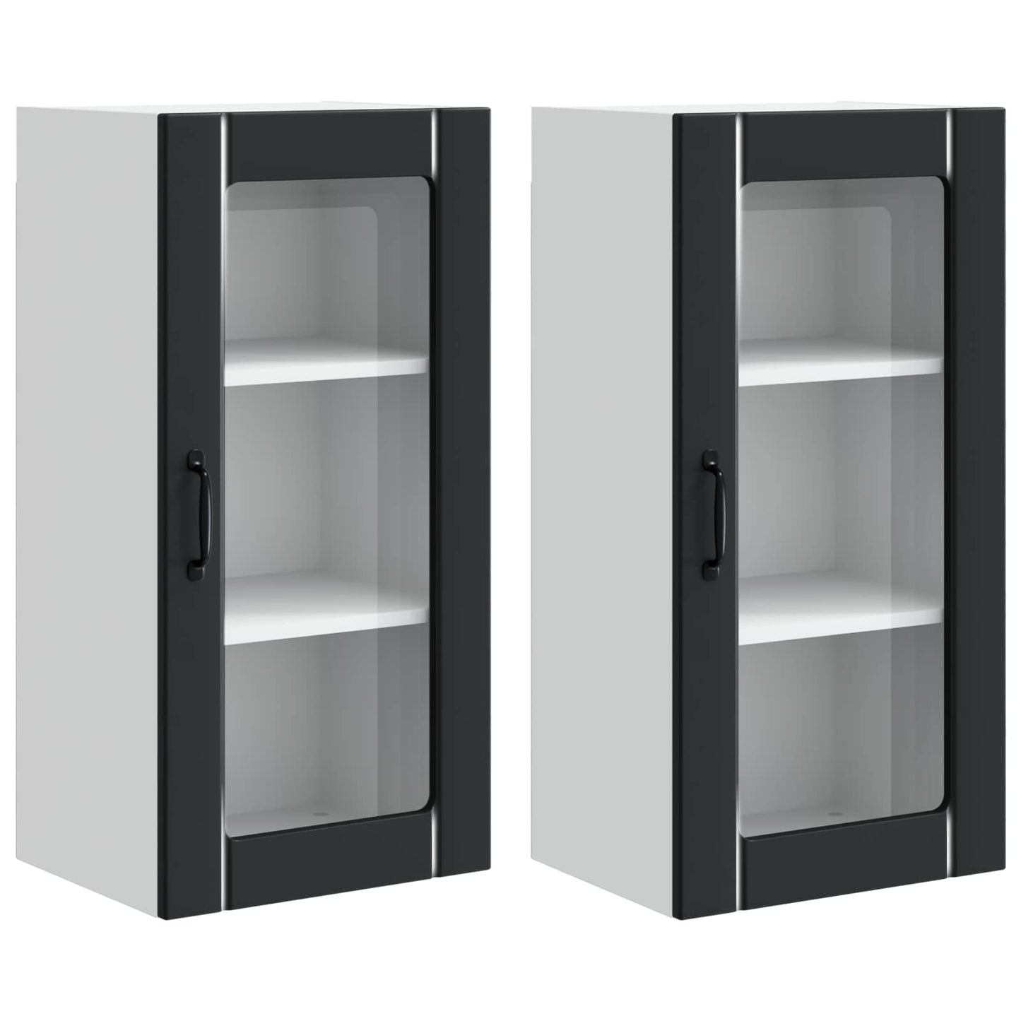 Küchenschrank 2 pcs Schwarz 40 x 31 x 80 cm Holzwerkstoff