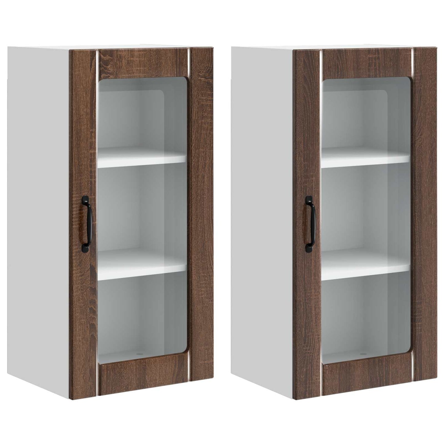 Küchenschrank mit Tür 2 pcs Braun Eichen-Optik 40 x 31 x 80 cm