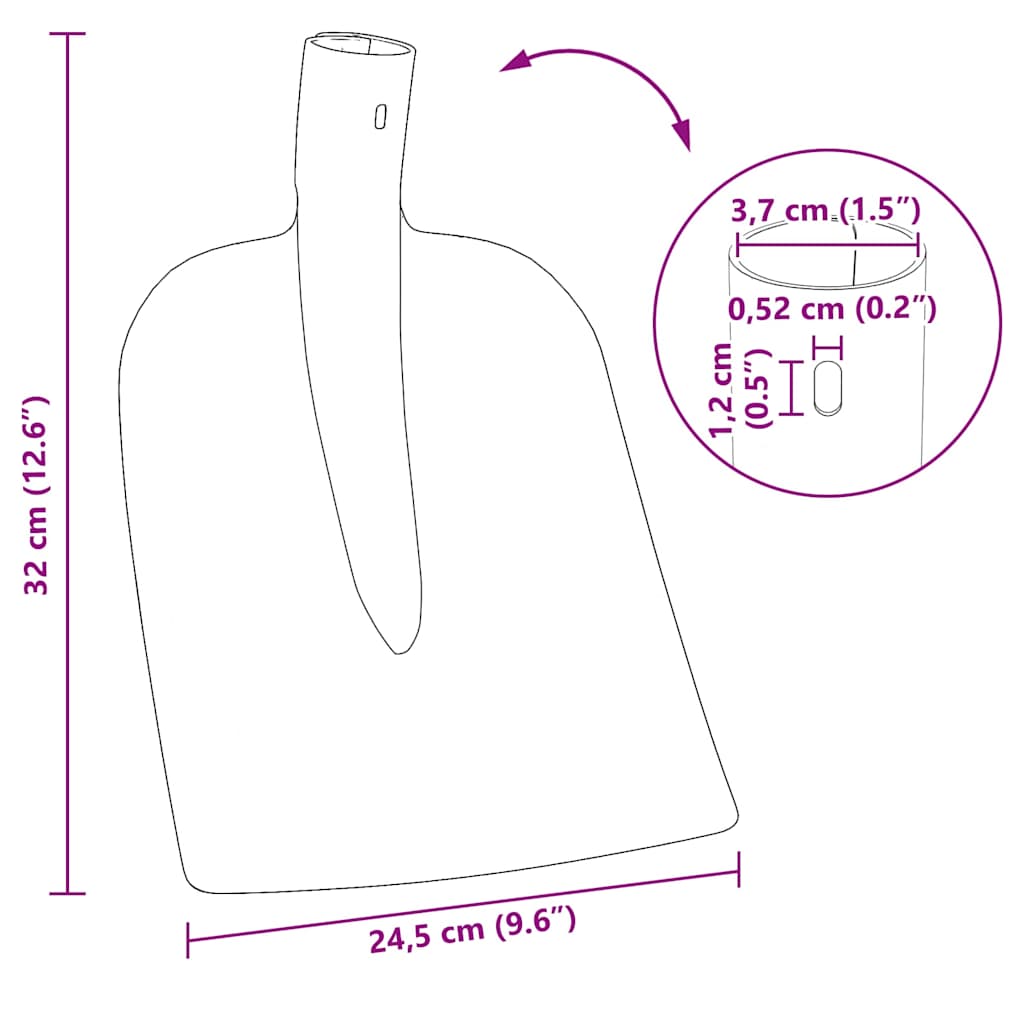 Schaufelkopf Rot 32 x 24,5 cm Pulverbeschichteter Stahl