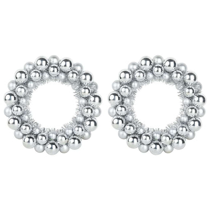 Weihnachtsballkränze 2 pcs Silber 33 x 33 x 7 cm Polystyrol