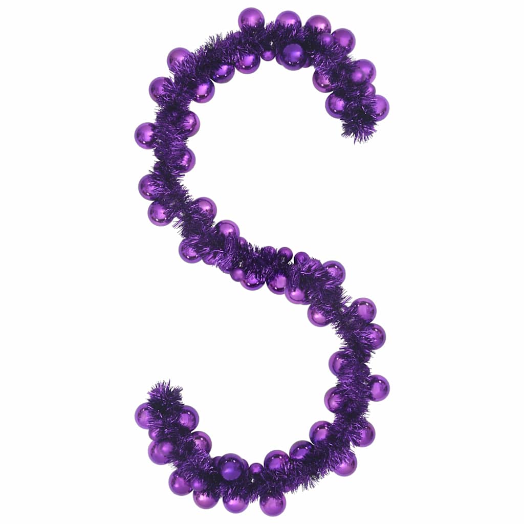 Weihnachtskugelgirlande Lila 186 cm Polystyrol