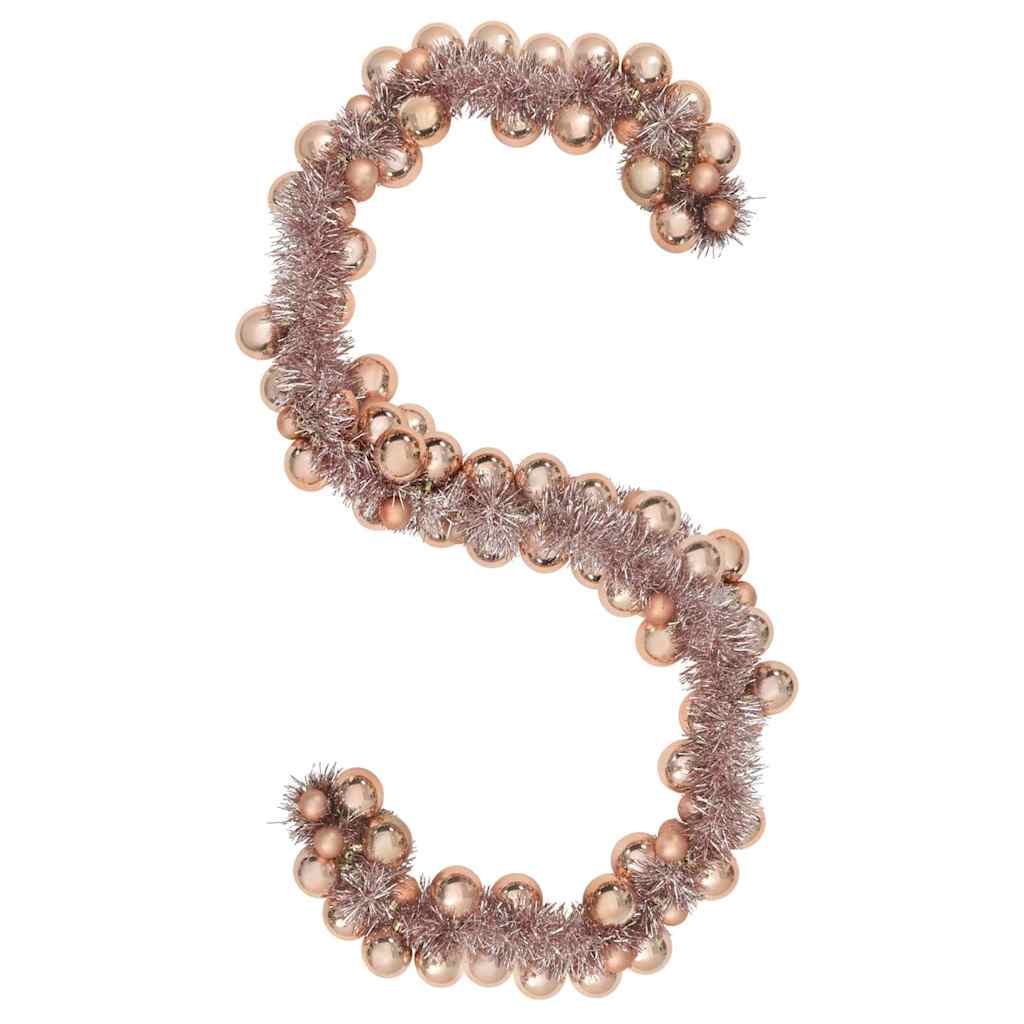Weihnachtskugelgirlande Roségold 186 cm Polystyrol