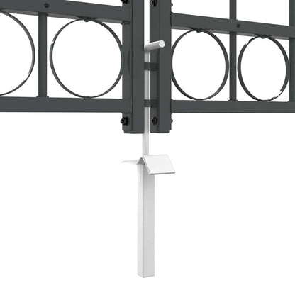 Gartentor mit gewölbtem Oberteil Grau 400 x 125 cm Stahl