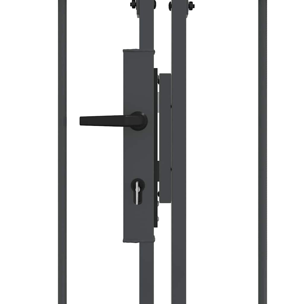 Gartentor mit gewölbtem Oberteil Grau 500 x 75 cm Stahl
