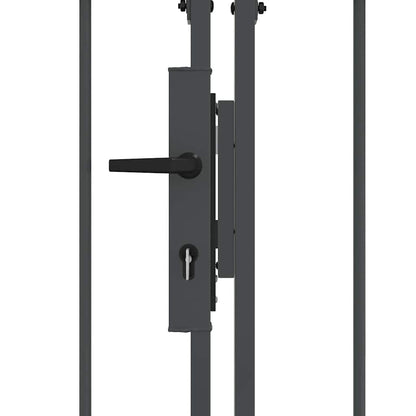 Gartentor mit gewölbtem Oberteil Grau 500 x 75 cm Stahl