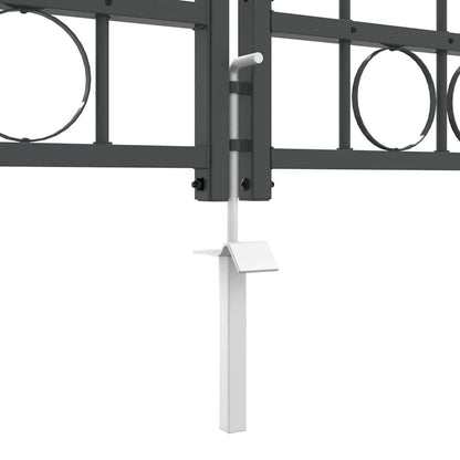 Gartentor mit gewölbtem Oberteil Grau 500 x 100 cm Stahl