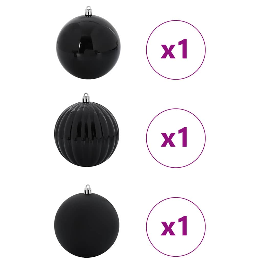 Weihnachtsbaumkugel Set XXL 3 pcs Schwarz Kunststoff