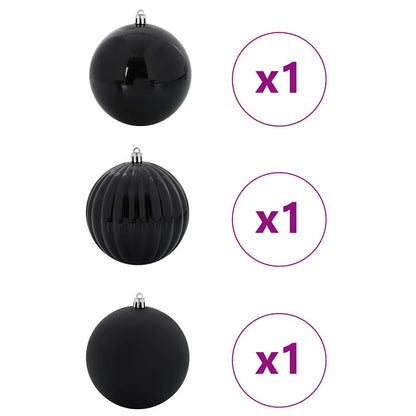 Weihnachtsbaumkugel Set XXL 3 pcs Schwarz Kunststoff