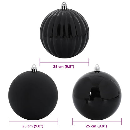 Weihnachtsbaumkugel Set XXL 3 pcs Schwarz Kunststoff