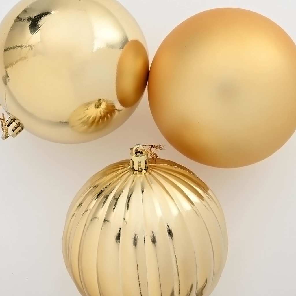 Weihnachtsbaumkugel Set XXL 3 pcs Gold Kunststoff