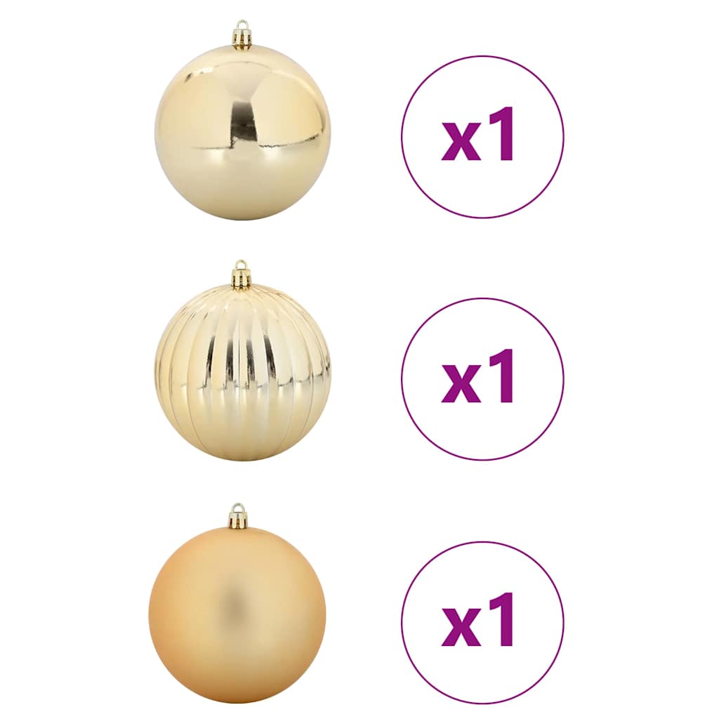 Weihnachtsbaumkugel Set XXL 3 pcs Gold Kunststoff
