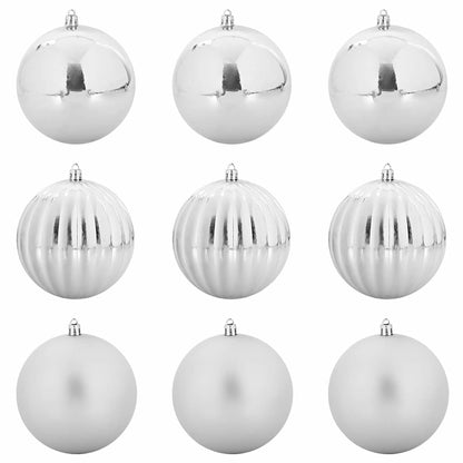 Weihnachtskugeln Set XL 9 pcs Silber Kunststoff