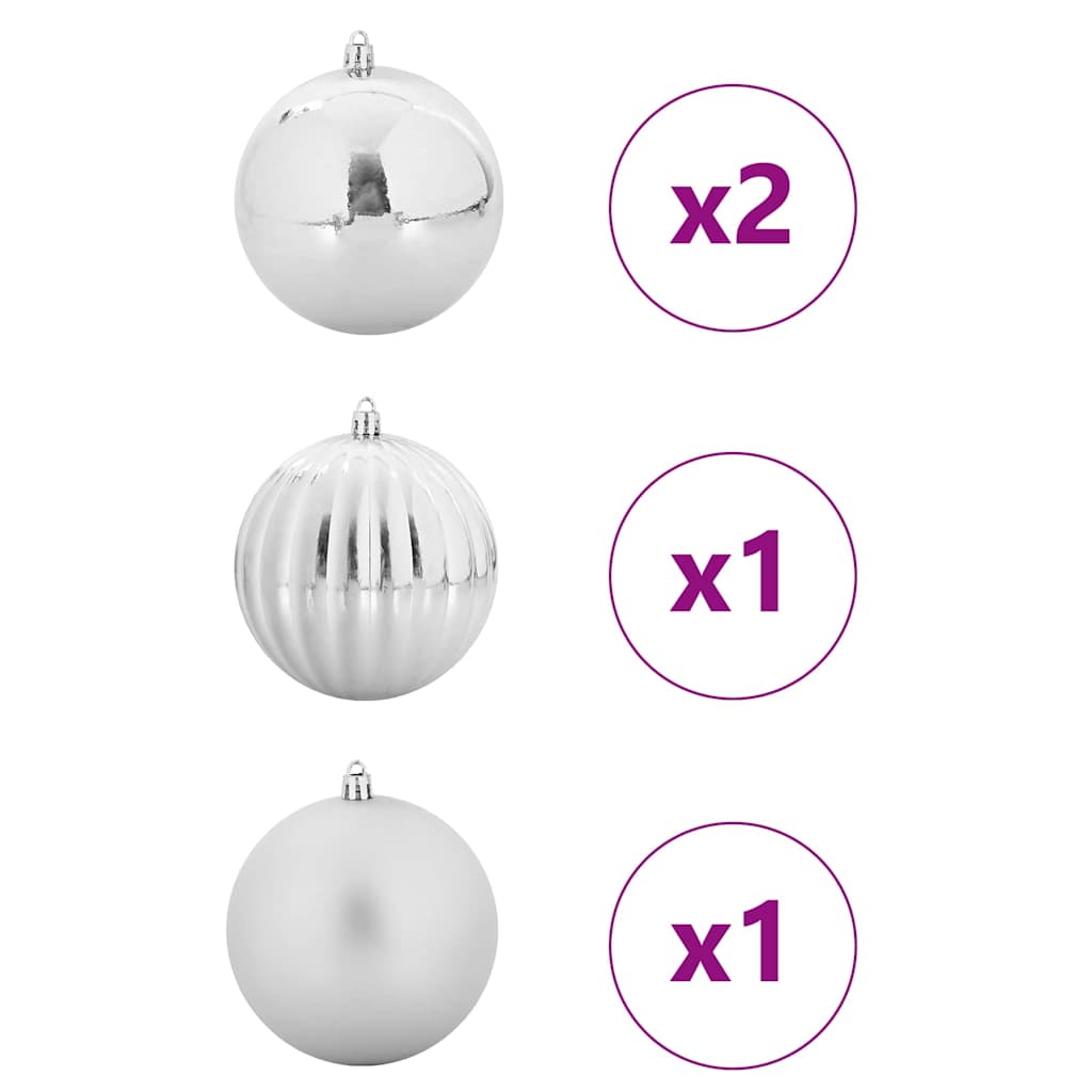 Weihnachtsbaumkugel Set XXL 4 pcs Silber Kunststoff