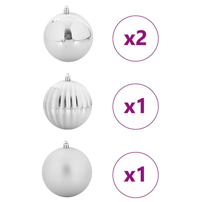 Weihnachtsbaumkugel Set XXL 4 pcs Silber Kunststoff