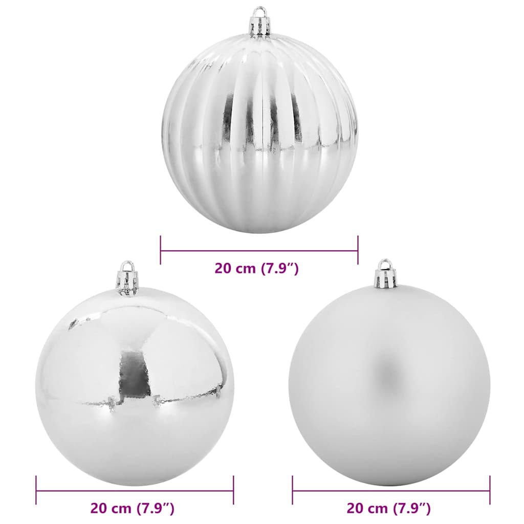 Weihnachtsbaumkugel Set XXL 4 pcs Silber Kunststoff