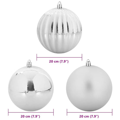Weihnachtsbaumkugel Set XXL 4 pcs Silber Kunststoff