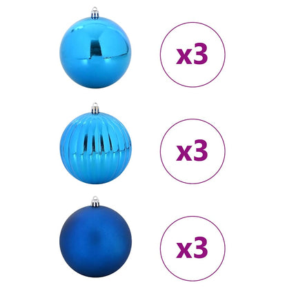 Weihnachtskugel Set XL 9 pcs Blau Kunststoff