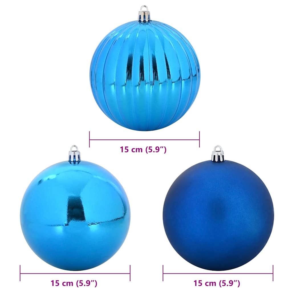 Weihnachtskugel Set XL 9 pcs Blau Kunststoff