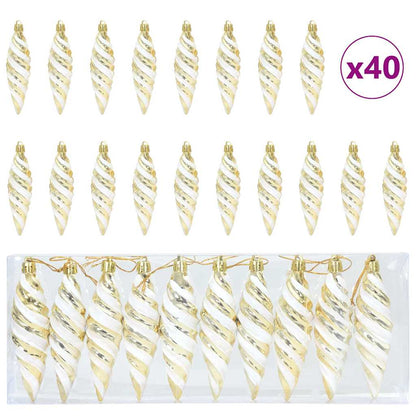 Weihnachtliche Spiralenform Kugel 40 pcs Gold Kunststoff