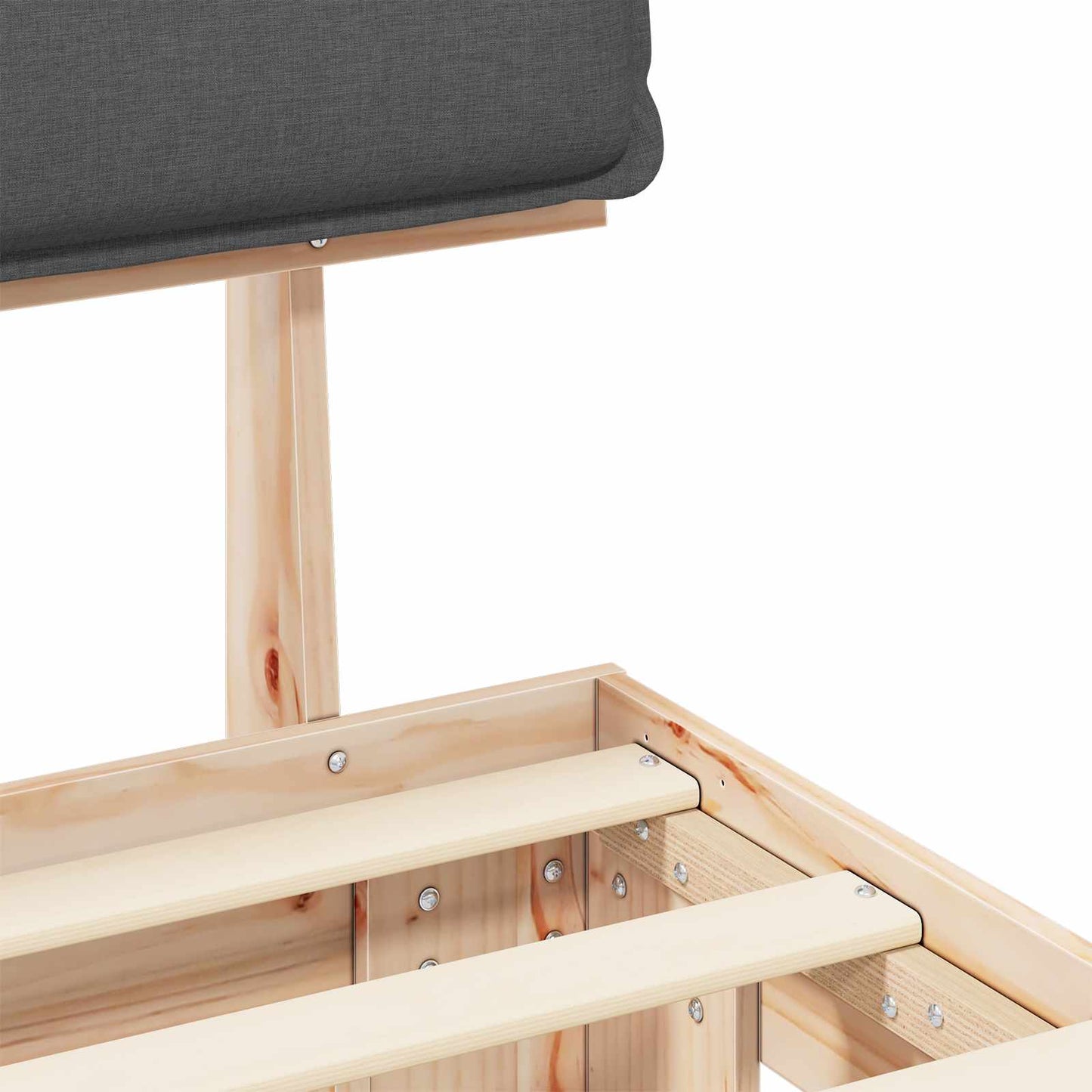 Bettgestell mit gepolstertem Kopfteil Dunkelgrau 200 x 200 cm