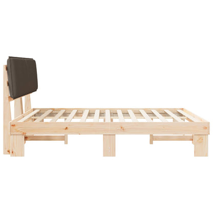 Bettgestell mit gepolstertem Kopfteil Taupe 200 x 200 cm