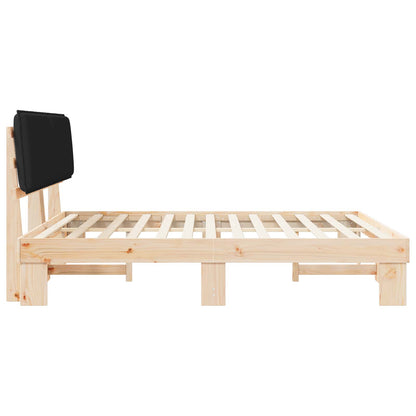 Bettgestell mit gepolstertem Kopfteil Schwarz 180 x 200 cm