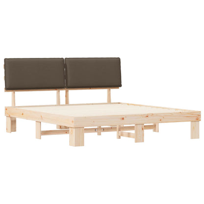 Bettgestell mit gepolstertem Kopfteil Taupe 180 x 200 cm