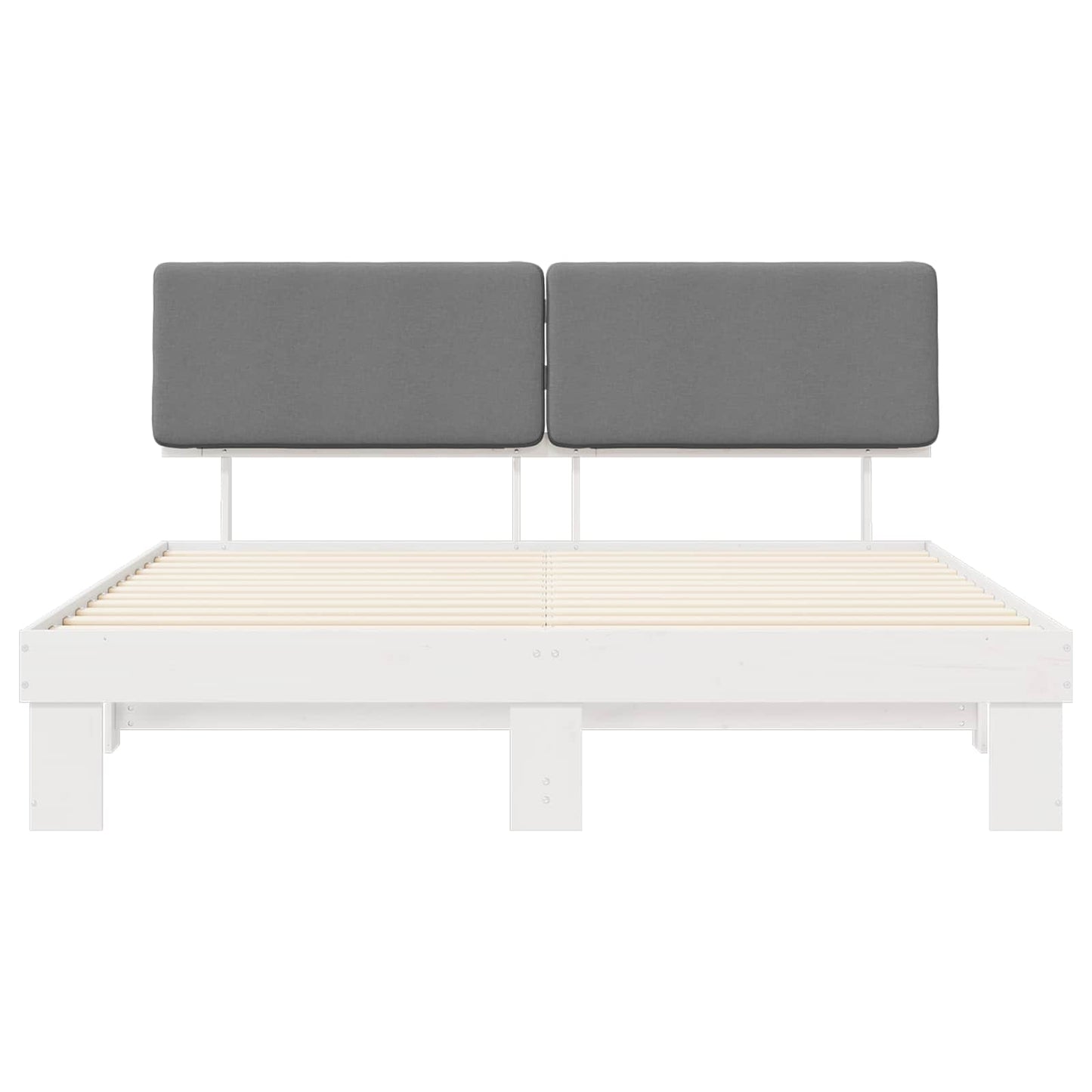 Bettgestell mit gepolstertem Kopfteil Hellgrau 180 x 200 cm