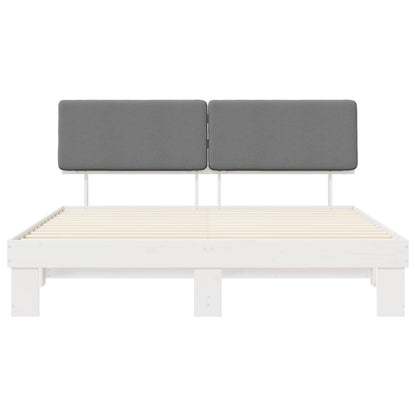 Bettgestell mit gepolstertem Kopfteil Hellgrau 180 x 200 cm
