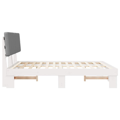 Bettgestell mit gepolstertem Kopfteil Hellgrau 180 x 200 cm