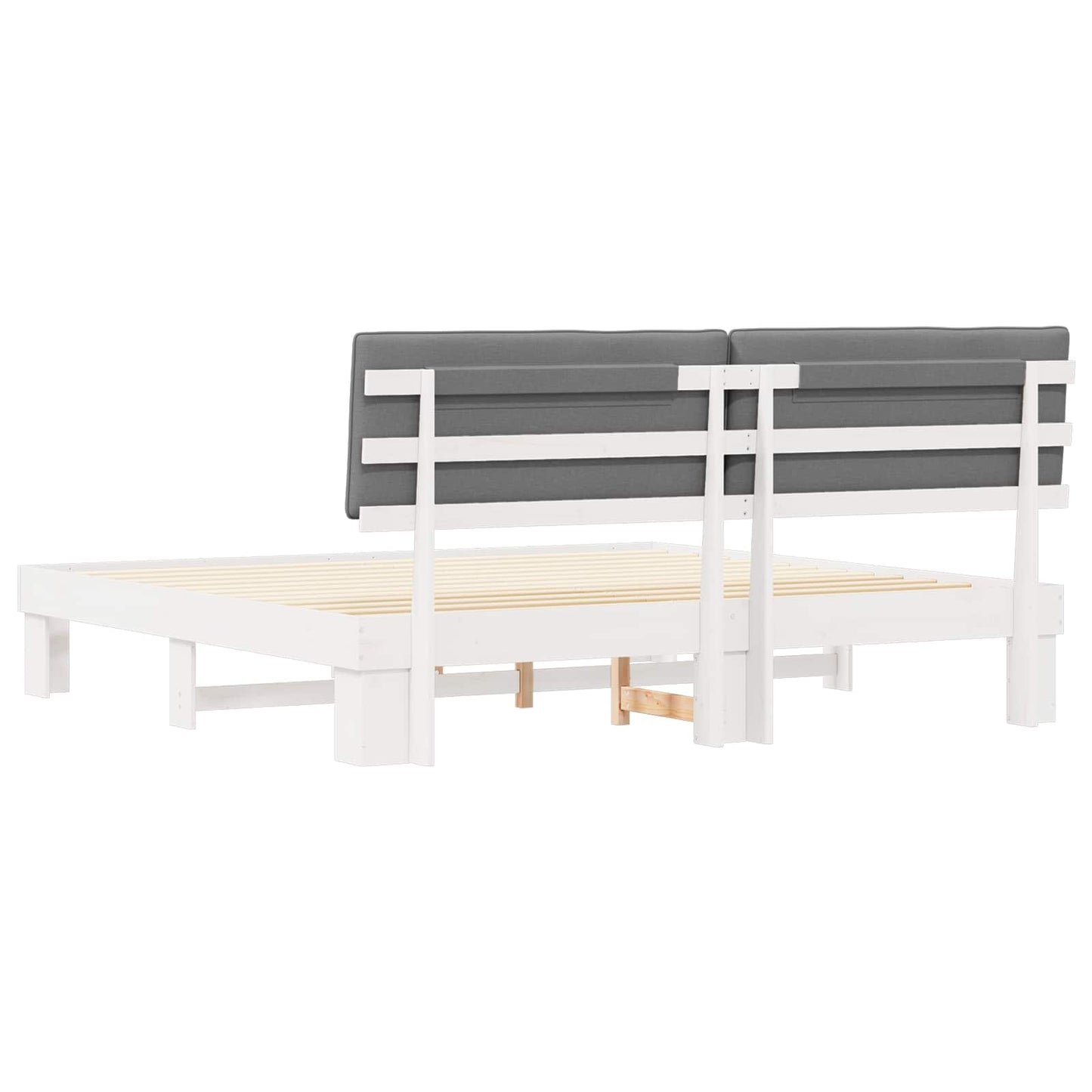 Bettgestell mit gepolstertem Kopfteil Hellgrau 200 x 200 cm