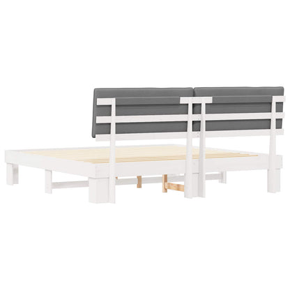 Bettgestell mit gepolstertem Kopfteil Hellgrau 200 x 200 cm