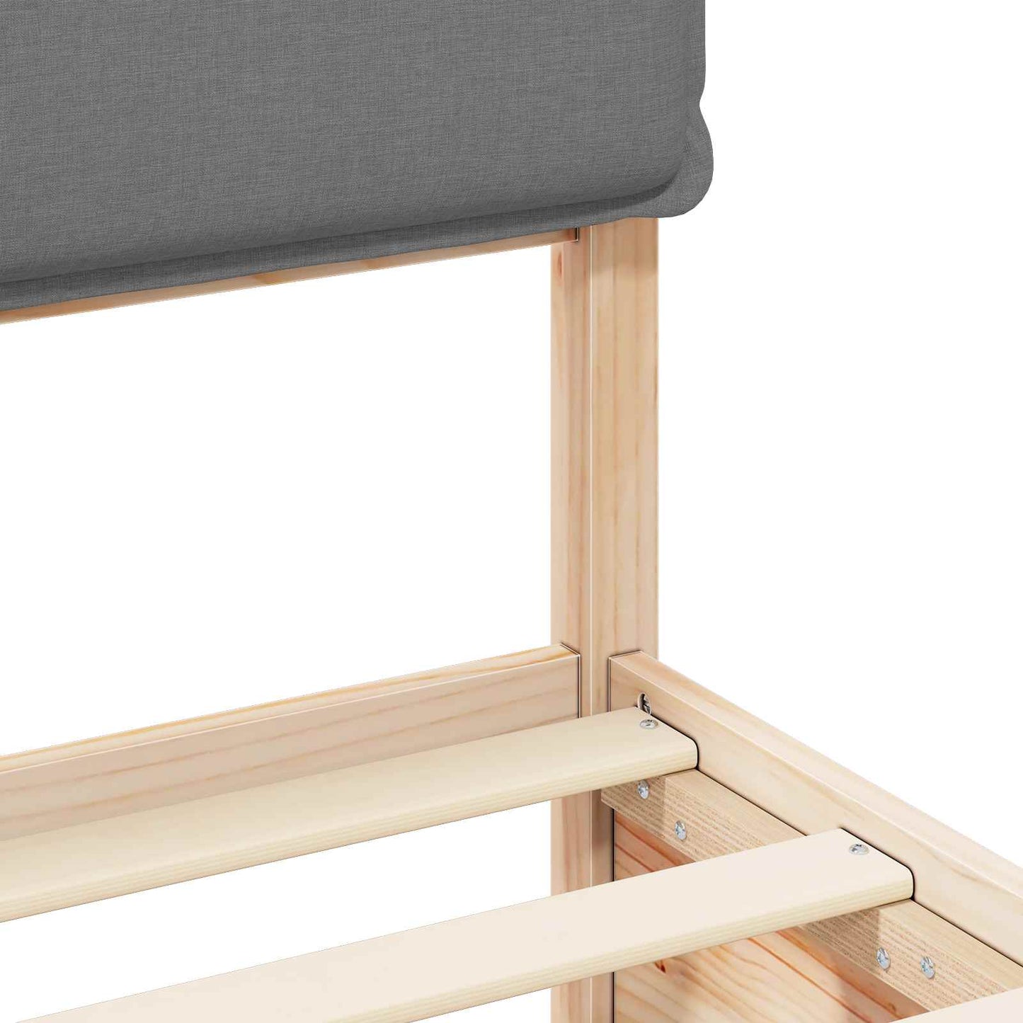 Bettgestell mit gepolstertem Kopfteil Hellgrau 180 x 200 cm