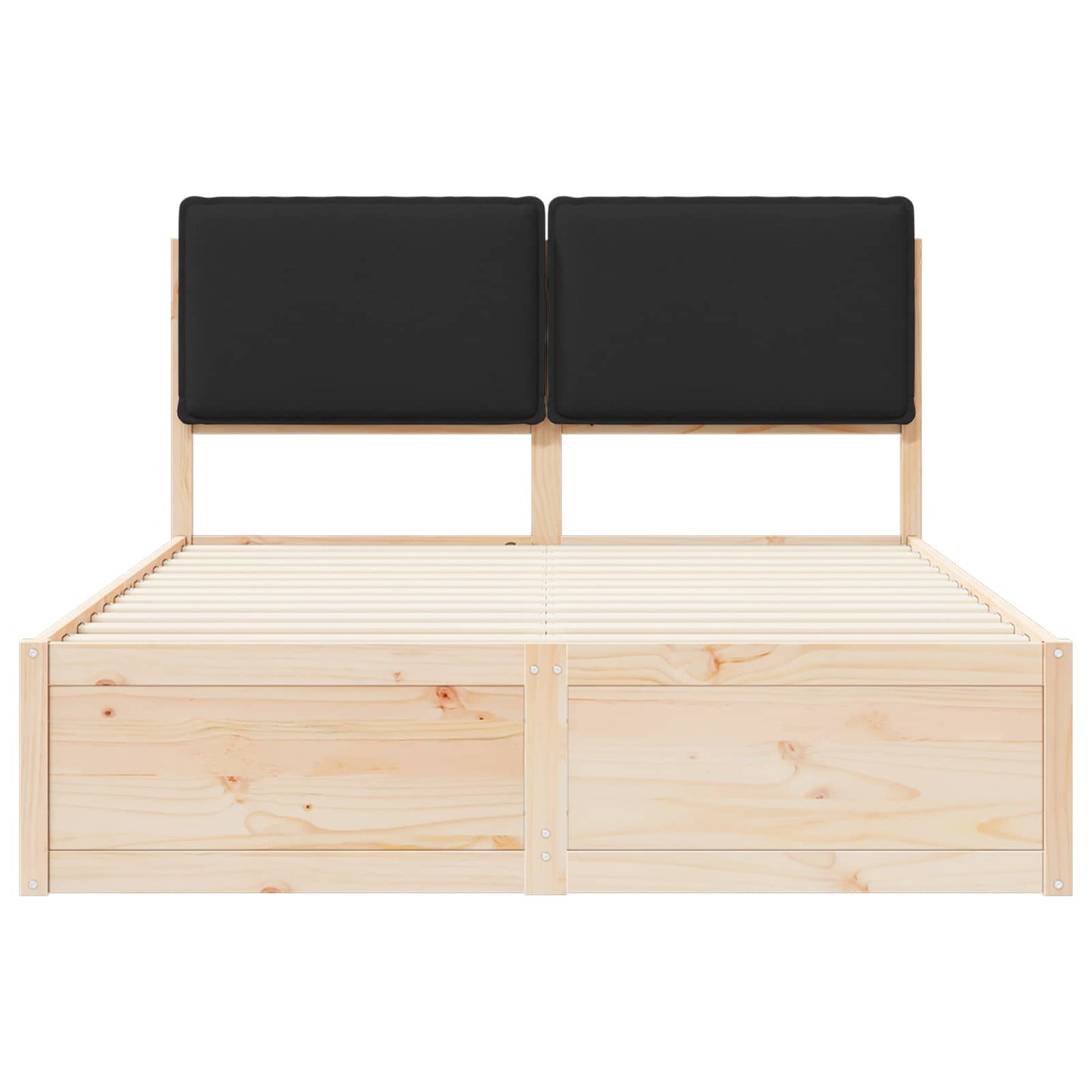 Bettgestell mit gepolstertem Kopfteil Schwarz 160 x 200 cm