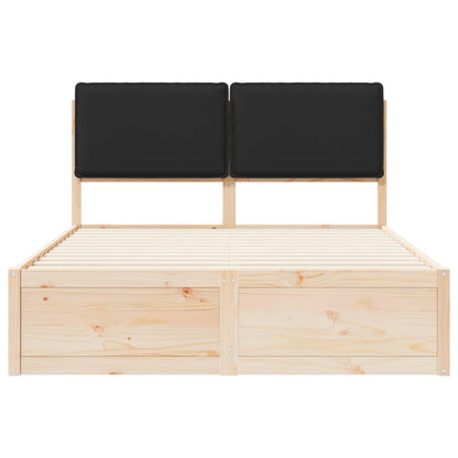 Bettgestell mit gepolstertem Kopfteil Schwarz 160 x 200 cm