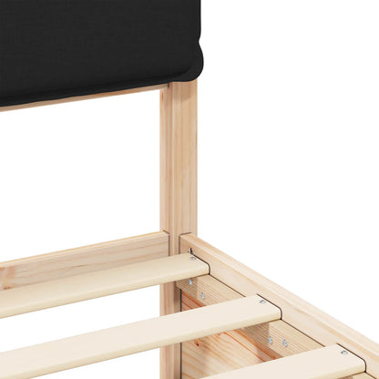 Bettgestell mit gepolstertem Kopfteil Schwarz 150 x 200 cm