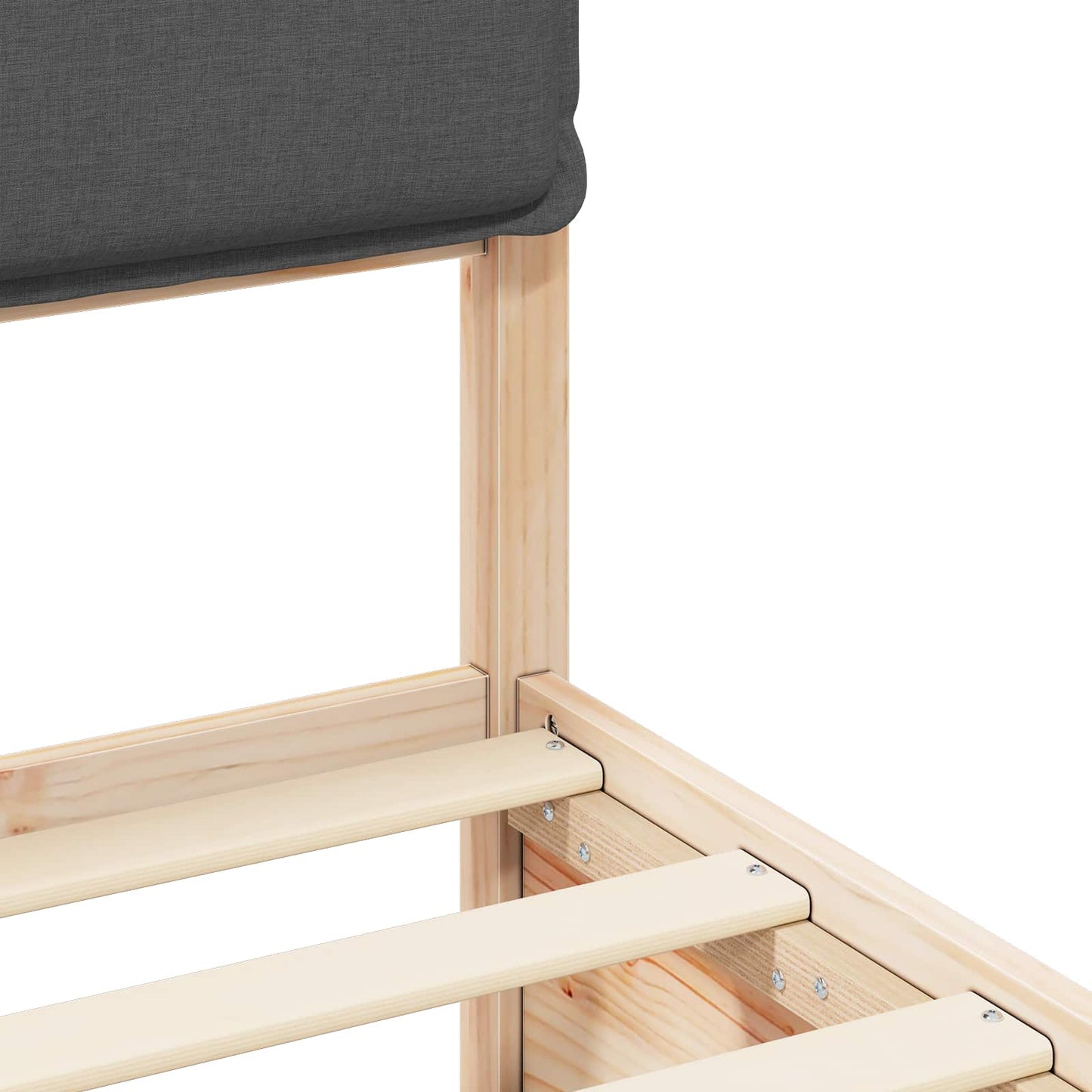 Bettgestell mit gepolstertem Kopfteil Dunkelgrau 140 x 200 cm