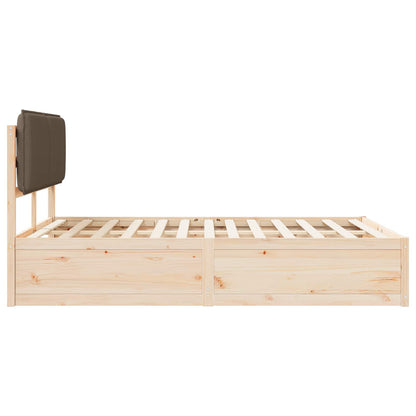 Bettgestell mit gepolstertem Kopfteil Taupe 140 x 190 cm