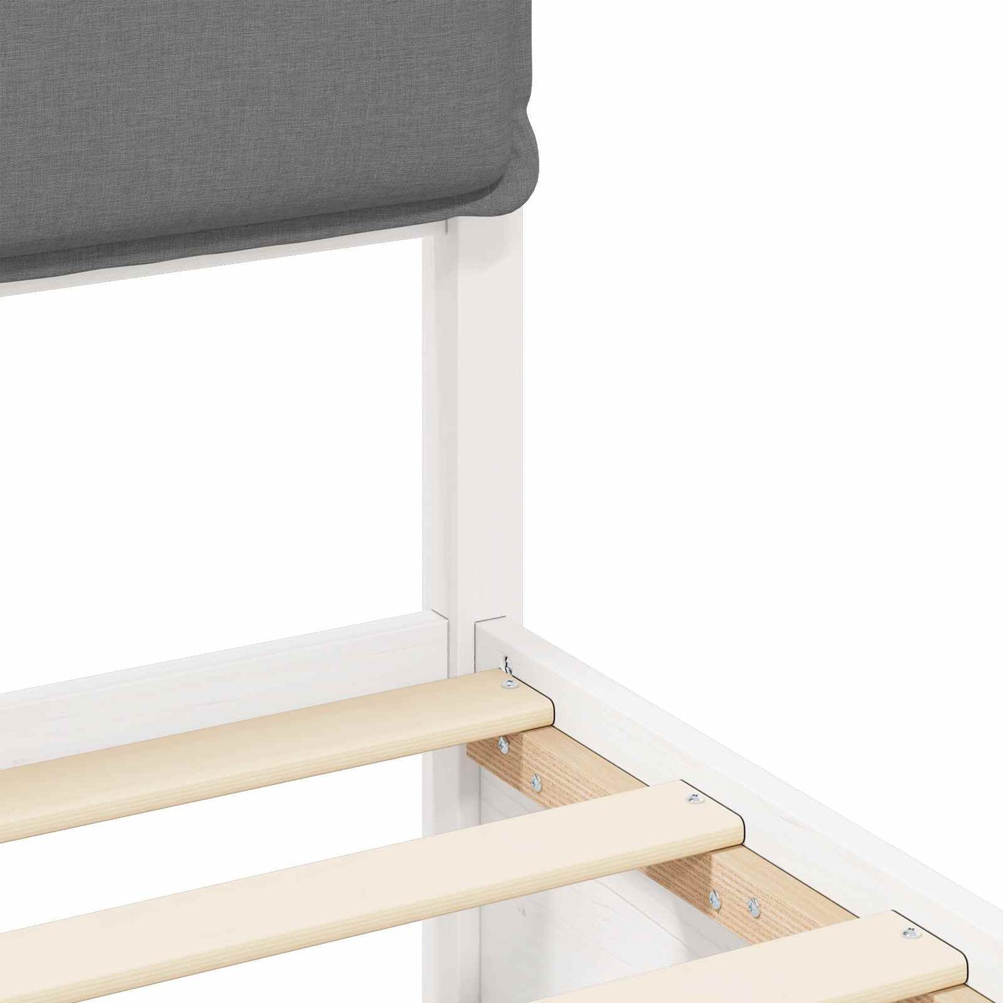 Bettgestell mit gepolstertem Kopfteil Hellgrau 135 x 190 cm