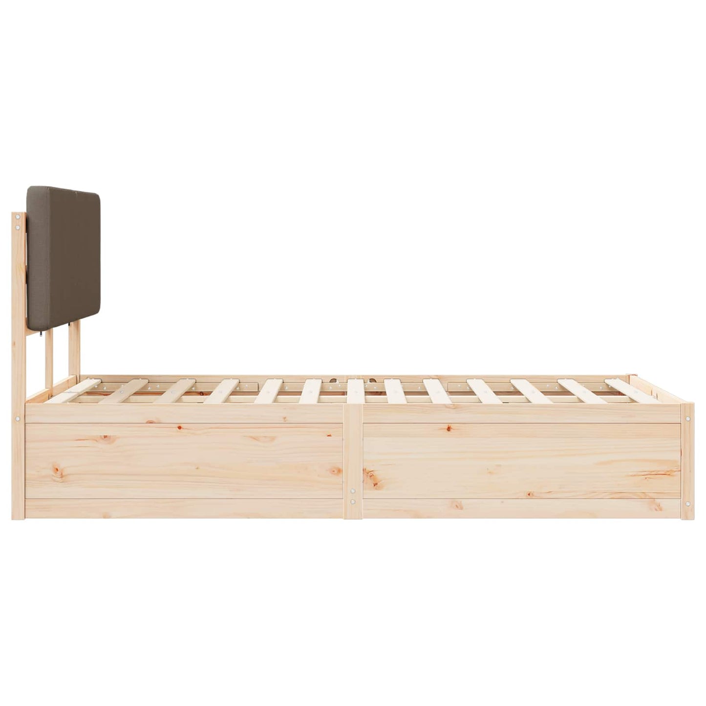 Bettgestell mit gepolstertem Kopfteil Taupe 150 x 200 cm