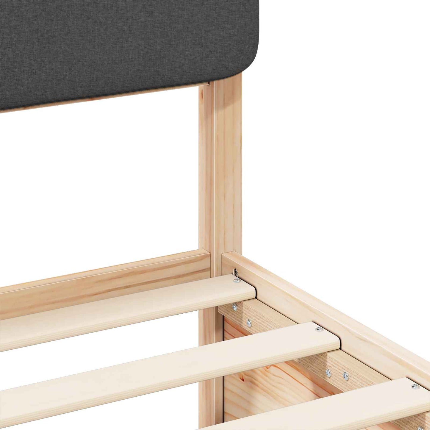 Bettgestell mit gepolstertem Kopfteil Dunkelgrau 140 x 200 cm