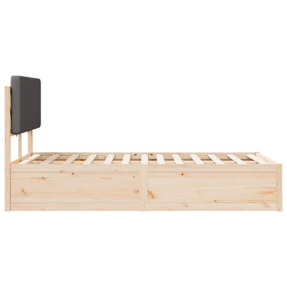 Bettgestell mit gepolstertem Kopfteil Dunkelgrau 140 x 200 cm