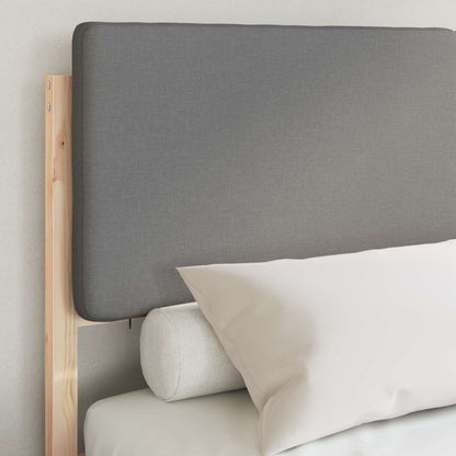 Bettgestell mit gepolstertem Kopfteil Hellgrau 140 x 190 cm