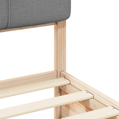 Bettgestell mit gepolstertem Kopfteil Hellgrau 180 x 200 cm